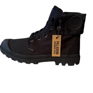 NWT & Box Palladium Men’s Baggy Black High Top Canvas Shoe Size 10